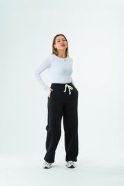 Women’s Relaxed Fit Sweatpants – Jet Black