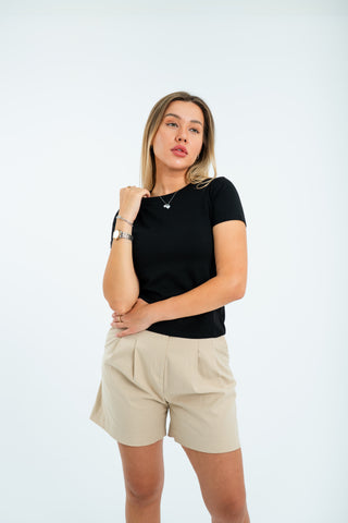 Women’s Fitted Short Sleeve Top – Black